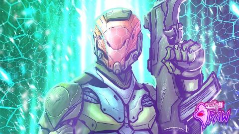 Random Cyborg drawn on stream